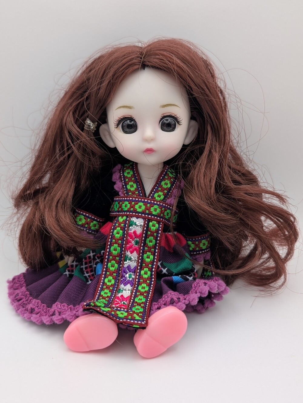 6" Doll - Articulated With Embroidered Dress